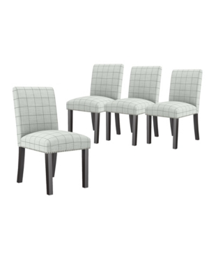 HANDY LIVING BLANCA UPHOLSTERED ARMLESS DINING CHAIRS, SET OF 4