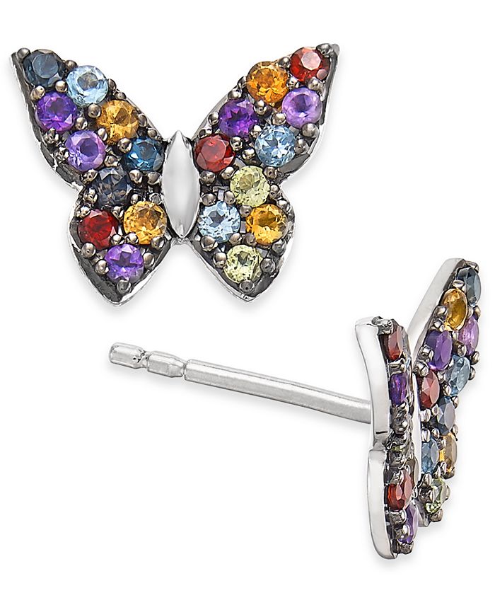 Sterling silver butterfly stud earrings clearance