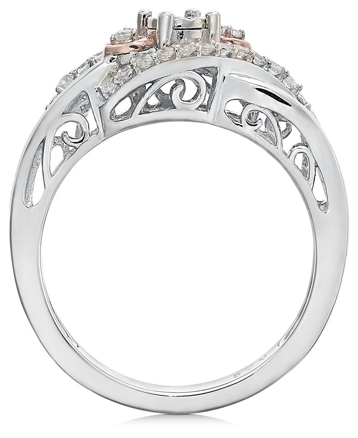 Promised Love - Diamond Promise Ring (1/4 ct. t.w.) in Sterling Silver & 14k Rose Gold-Plate