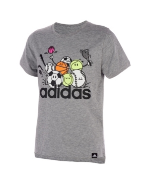 Adidas Big Girls Short Sleeve Drop Tail Heather Tee