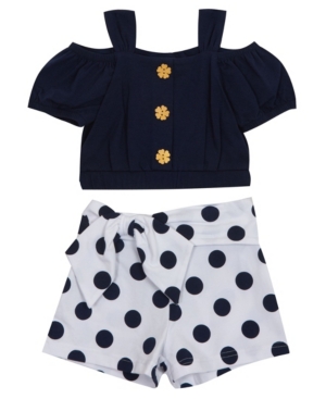Little Girls Dot Shorts Set