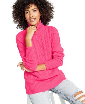 Charter Club - Petite Cashmere Mixed-Stitch Turtleneck Sweater