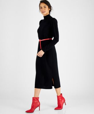 Cashmere Mock-Neck Midi Dress