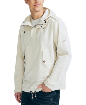 Nautica Men's Pinstriped Hooded Anorak Jacket