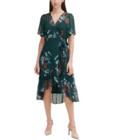 Printed Faux-Wrap Dress