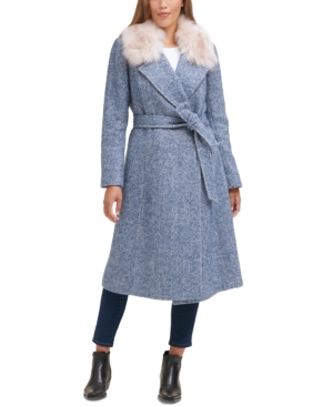 Cole haan deals wrap coat blue