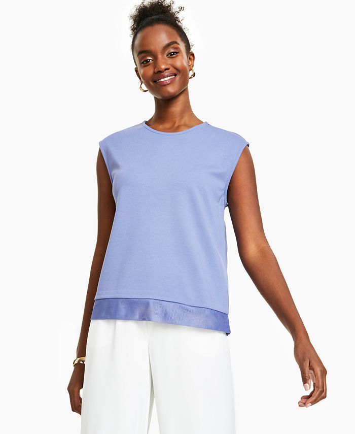Bar III MeshHem Tank Top, Created for Macy's Macy's
