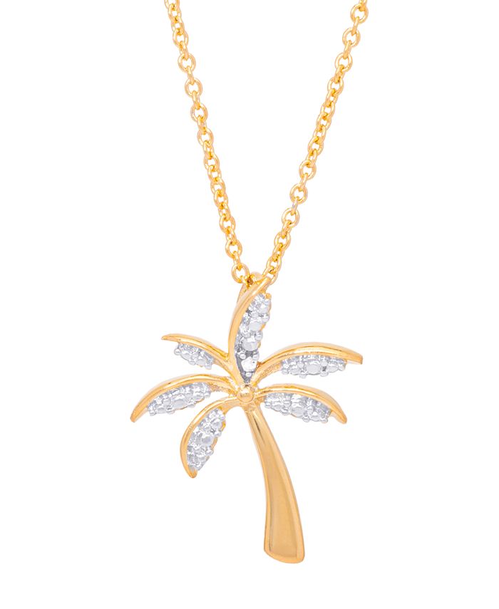 Macy's Diamond Accent Palm Tree Pendant 18