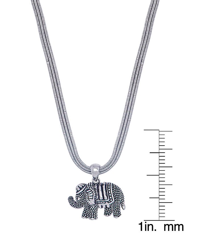 Macy's - Elephant Pendant 18" Necklace in Fine Silver Plate