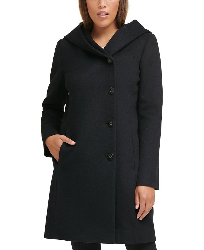 Cole Haan Women's Asymmetrical Hooded Walker Coat & Reviews - Coats ...