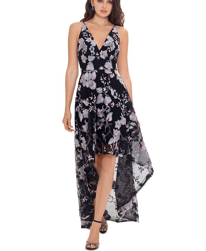 XSCAPE Embroidered A-Line High-Low Dress & Reviews - Dresses - Women ...