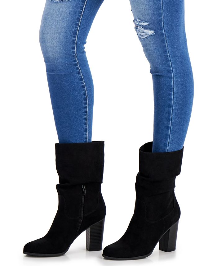 mid shaft black boots