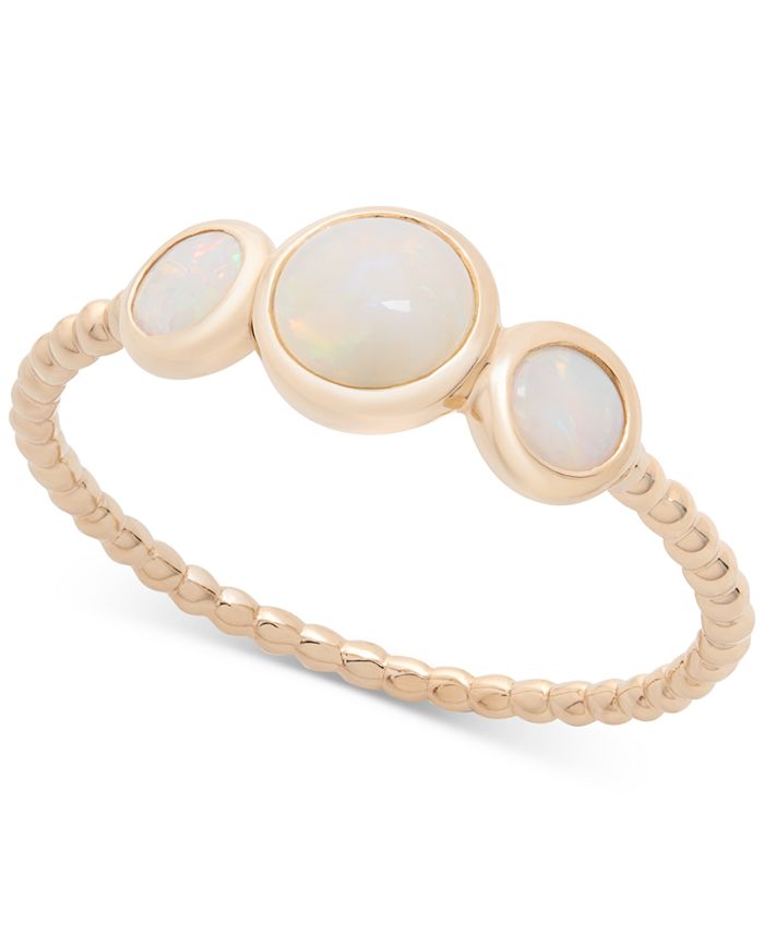 Macy's - Opal Trio Bezel Statement Ring (1/2 ct. t.w.) in 14k Gold