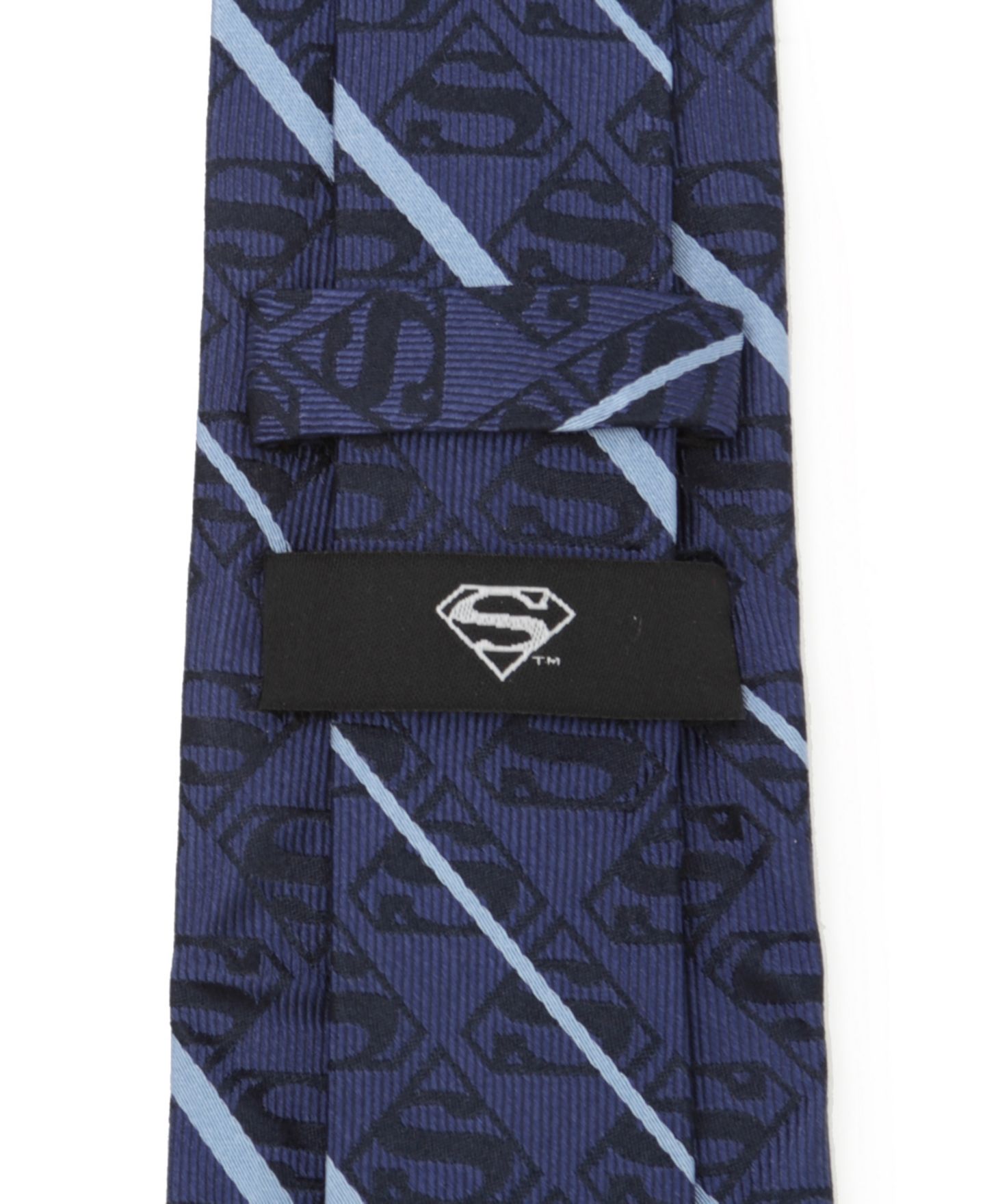 Мужские галстуки DC Comics Superman Stripe Pattern Silk Tie, цвет: Синий — фото 3