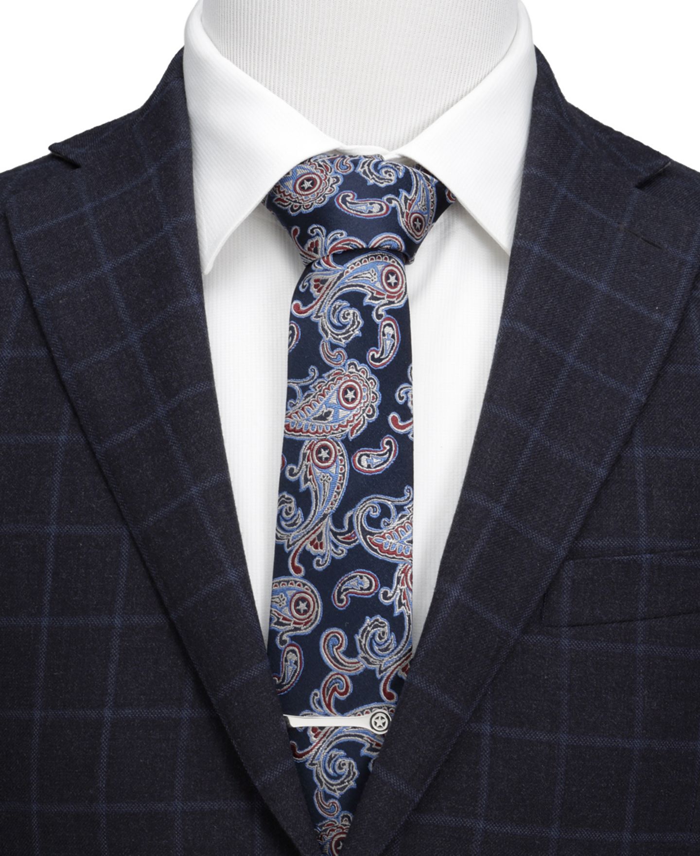 Мужские галстуки Marvel Captain America Paisley Tie, цвет: Тёмно-синий — фото 4