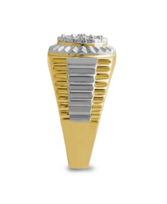 Men's Diamond Two-Tone Cluster Ring (1/5 ct. t.w.) 18k Gold-Plate