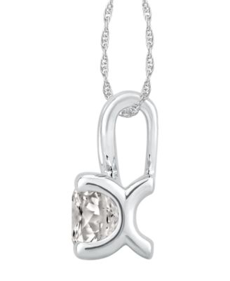 GIA Certified Diamond Solitaire 18" Pendant Necklace (1 1/2 ct. t.w.) in 14K White Gold