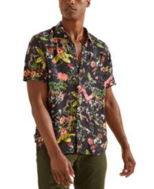 Men's Eco Flower Market Slim-Fit Floral-Print Shirt