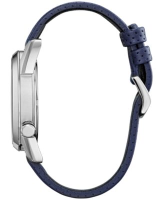 Men's Spider-Man Blue Leather Strap Watch 42mm