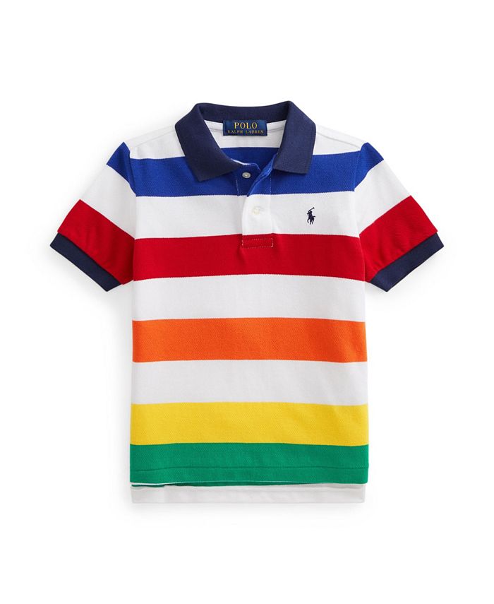 Polo Ralph Lauren Toddler Boys Striped Mesh Polo Shirt - Macy's