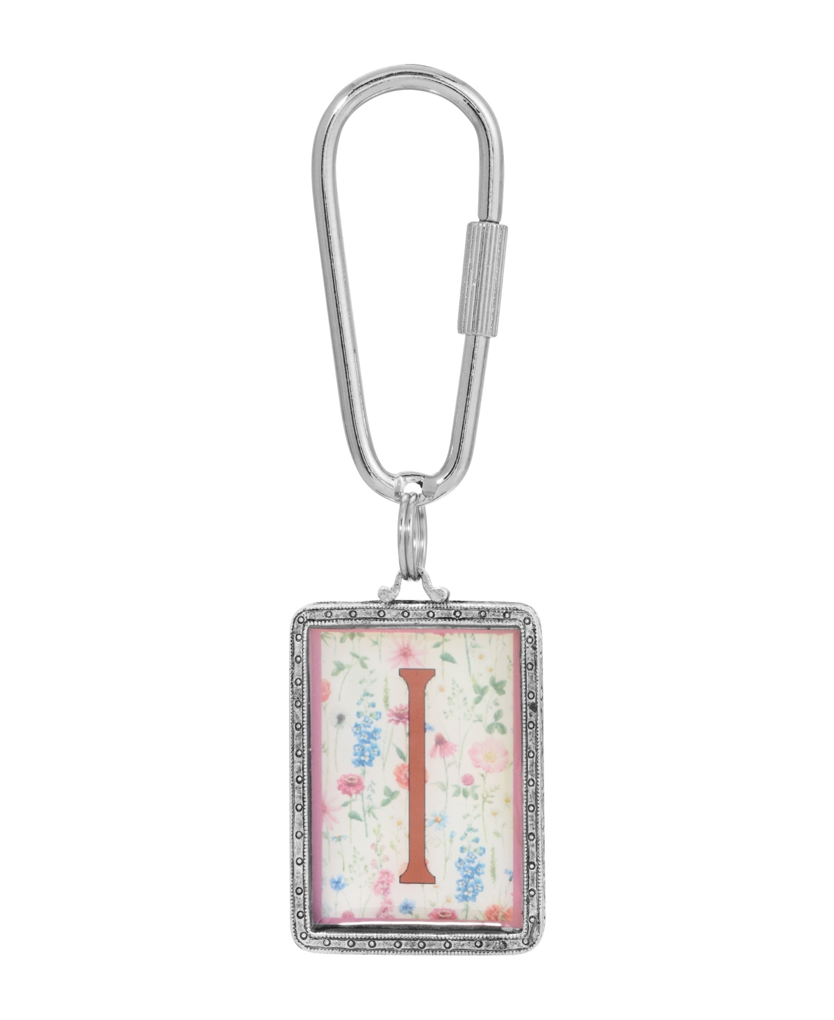 2028 Initial A-z Floral Key Fob In Multi-i