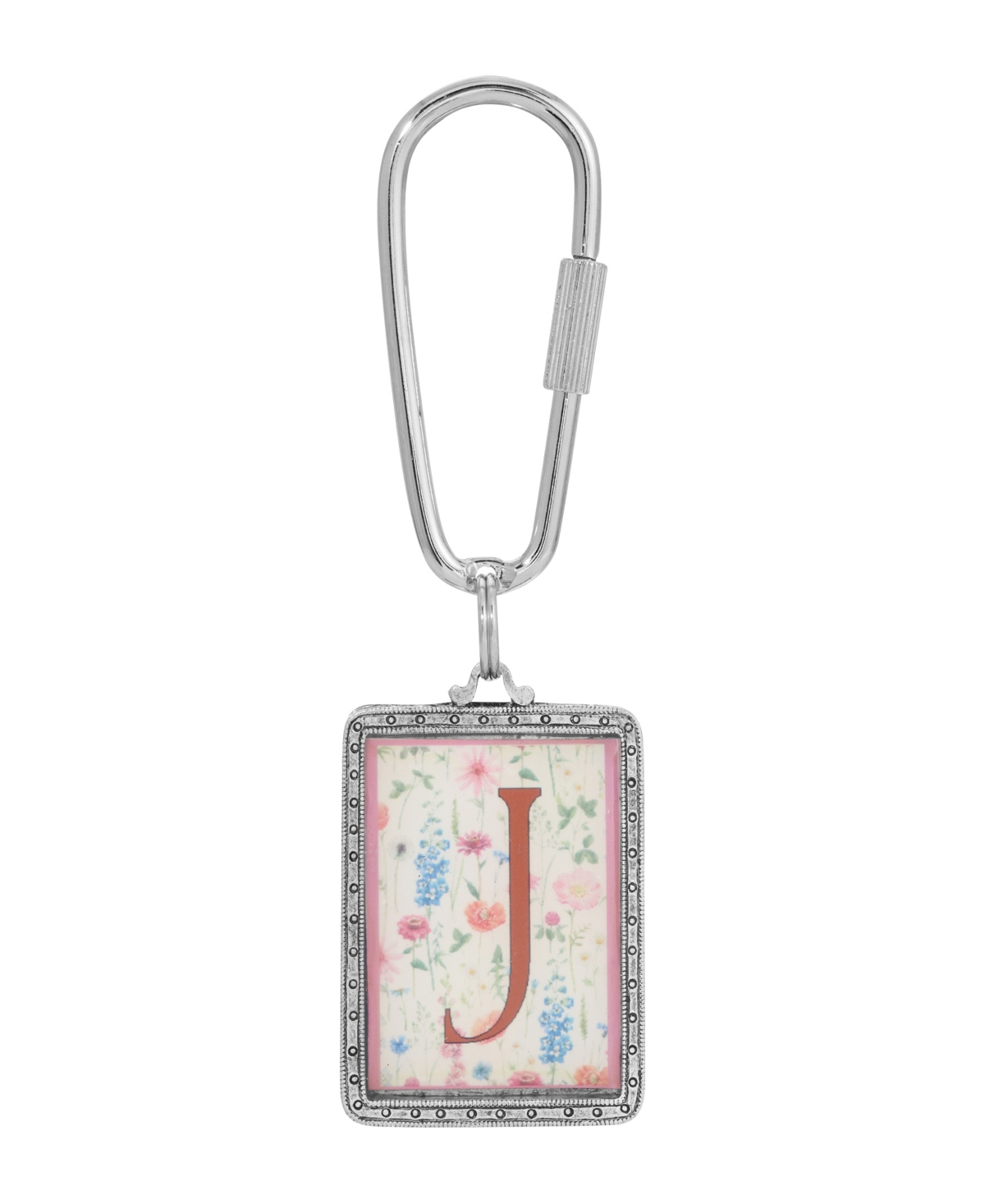2028 Initial A-z Floral Key Fob In Multi-j