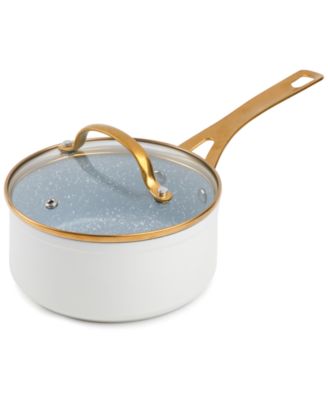 Photo 1 of Brooklyn Steel Co. Constellation 1.5-Qt. Nonstick Saucepan with Lid (Ivory)
Approx. dimensions: 15"L x 8.07"W x 8.07"H
Forged aluminum, Multi-layer nonstick coating
Vintage-look stainless steel handle with a gold-tone finish
Includes a fitted glass lid
Su