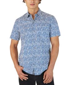 Men's Painted Square Woven Short-Sleeve Shirt