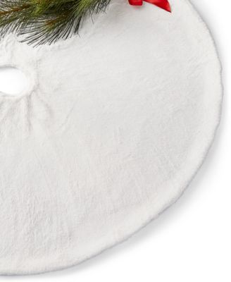 Holiday Lane - White Plush Tree Skirt,