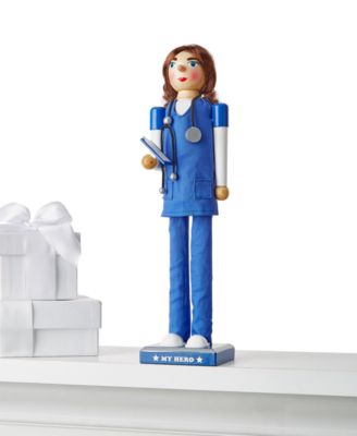 Holiday Lane - 15" White Nurse Nutcracker