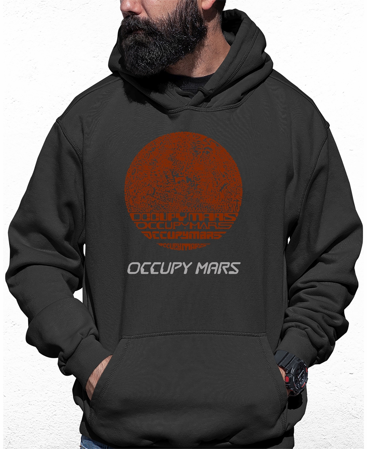 Men's Occupy Mars Word Art Hooded Sweatshirt