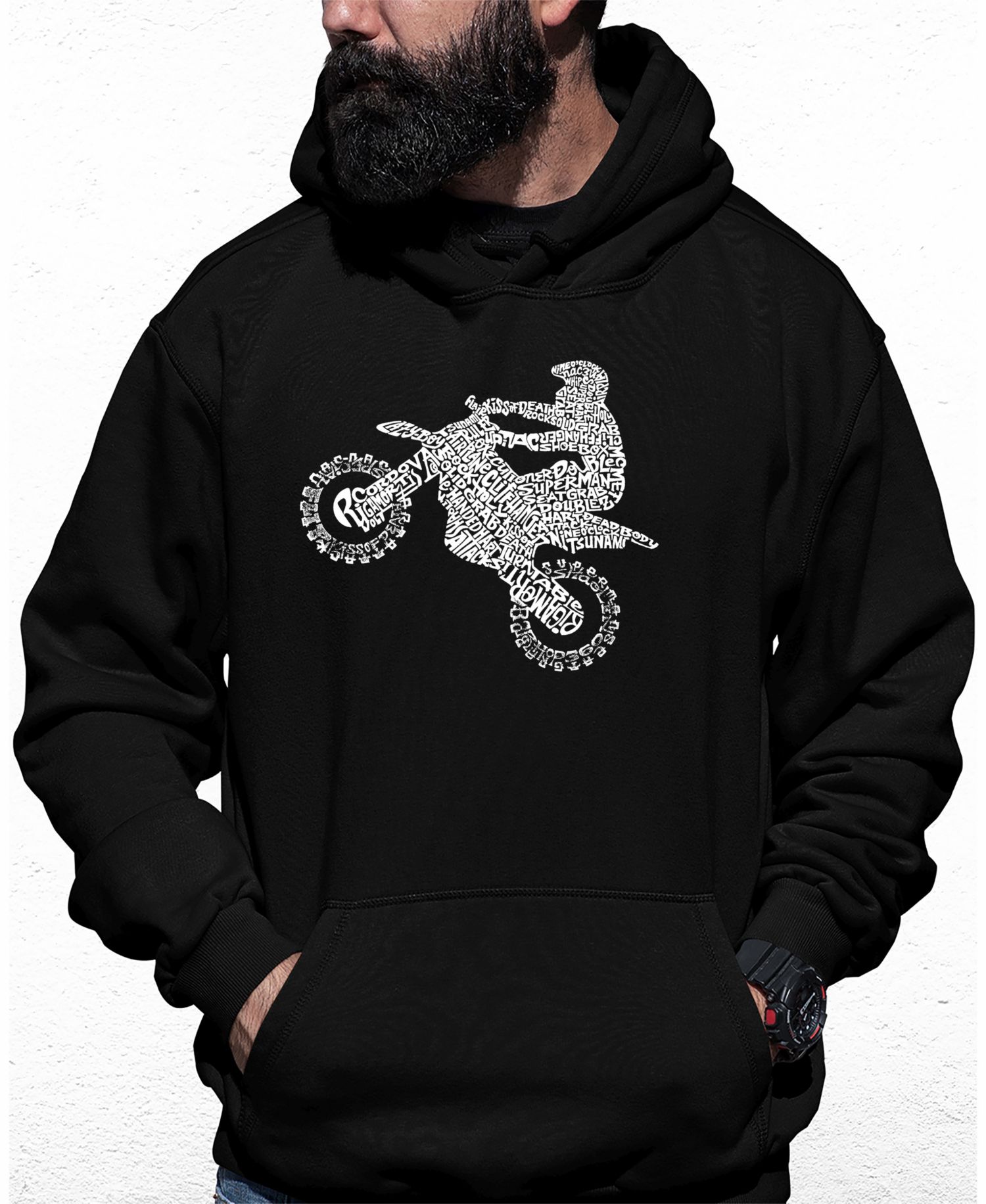Men's Freestyle Motocross - FMX Word Art Hooded Sweatshirt