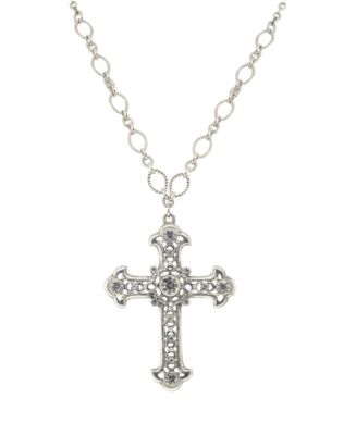 Symbols of Faith Crystal Large Cross Necklace - Macy's