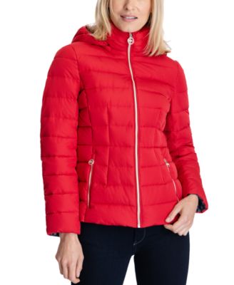 michael kors hooded stretch packable down puffer coat