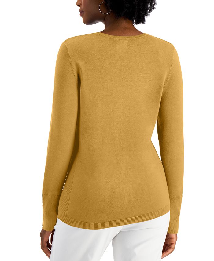JM Collection ButtonSleeve Sweater, Created for Macy's Macy's
