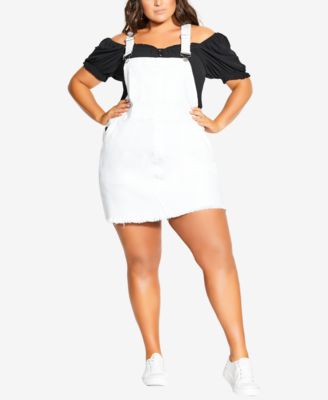 City Chic Plus Size Denim Bib Dress Macy s