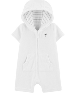 Baby Boys Hooded Zip-Up Terry Romper