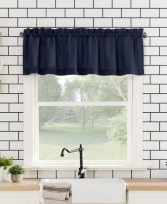 Martine Microfiber Semi-Sheer Rod Pocket Kitchen Curtain Valance and Tiers Set