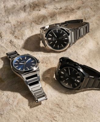 Men's Everett Silver-Tone Stainless Steel Bracelet Watch 42mm