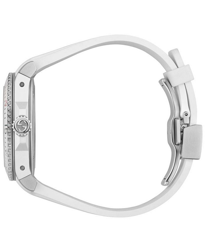 Gucci - Men's Swiss Dive White Rubber Strap Watch 40mm