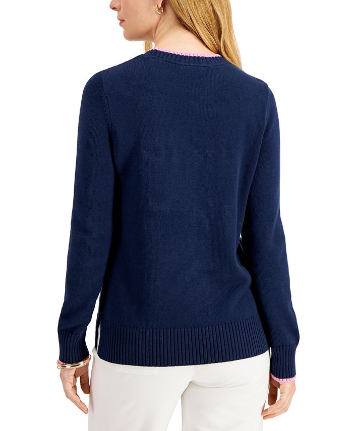 Charter Club Petite Bird Pullover Sweater, Created for Macy's - Macy's