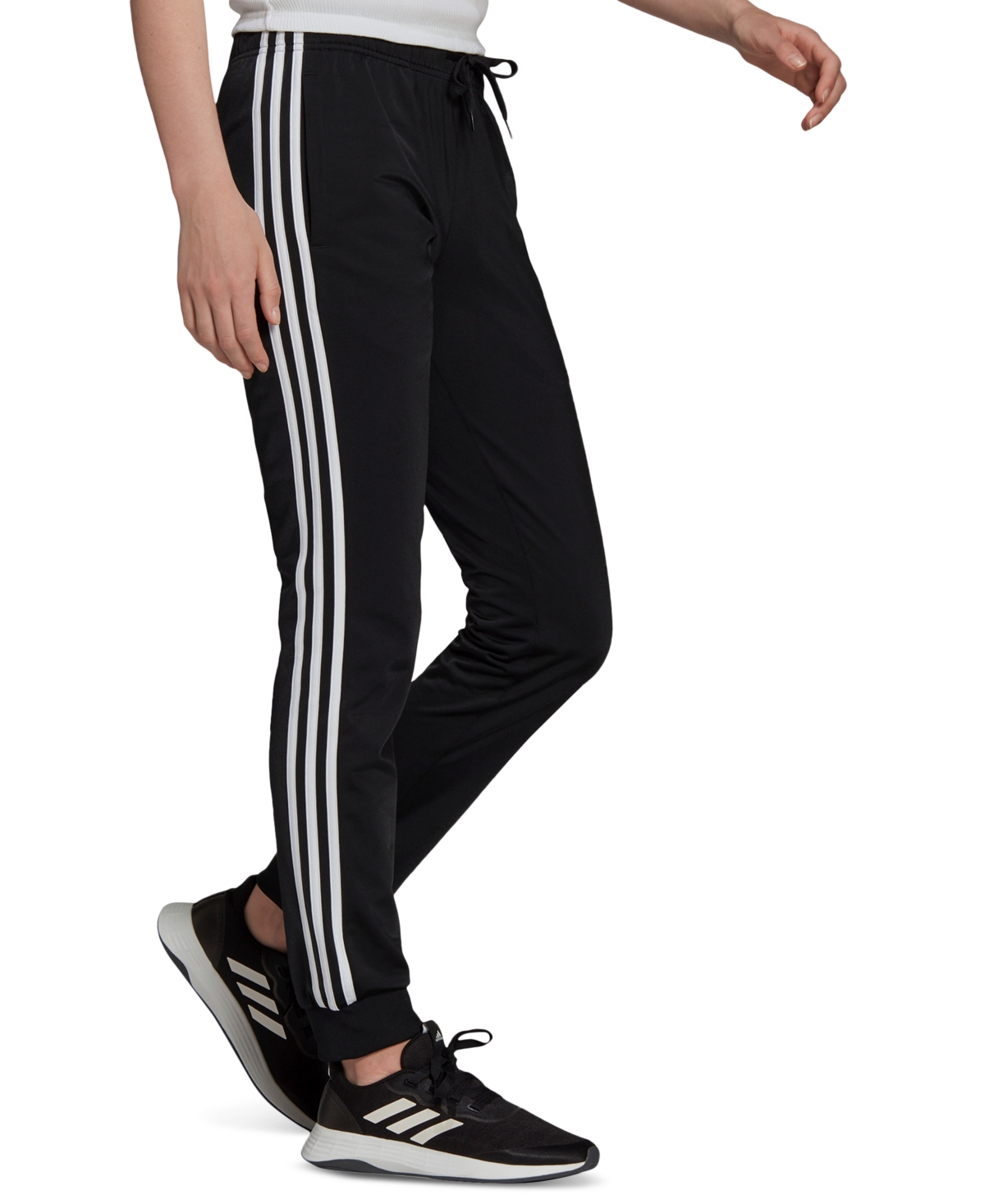  adidas Women's Essentials Warm-Up Tapered 3-Stripes Track Pants