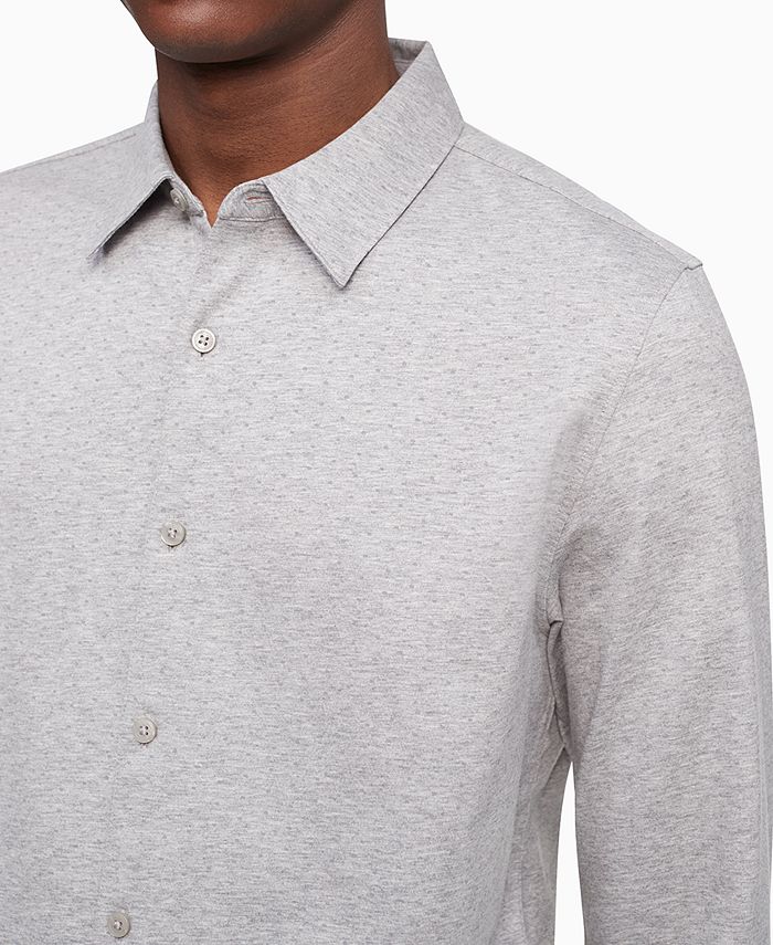 Calvin Klein Men's Liquid Touch Dot Jacquard Shirt - Macy's
