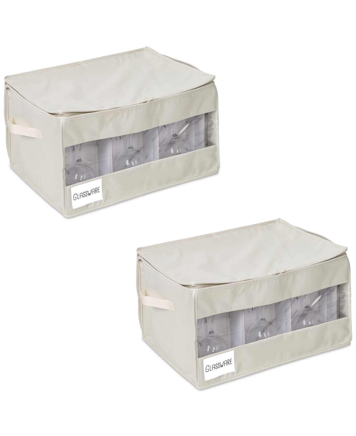 Stemware Storage Boxes, Set of 2 - Natural