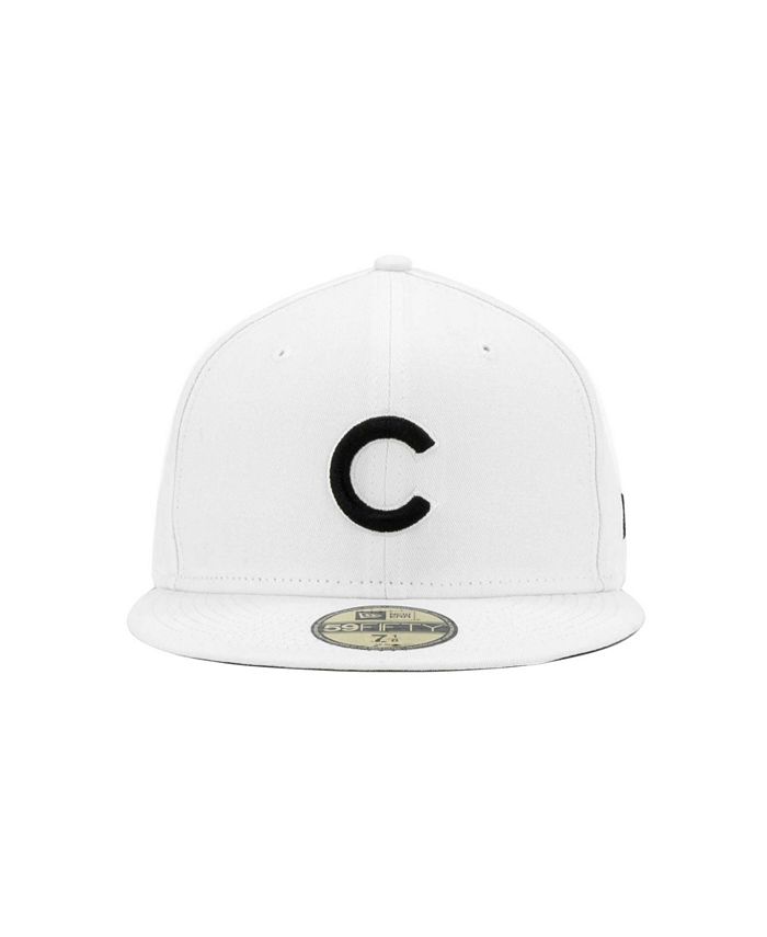 New Era Chicago Cubs MLB White And Black 59FIFTY Cap - Macy's