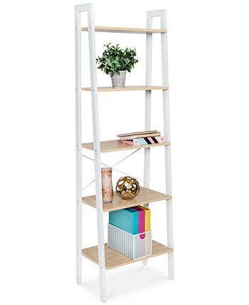 Honey Can Do - Wood & Metal A-Frame Ladder Shelf with 5-Tiers