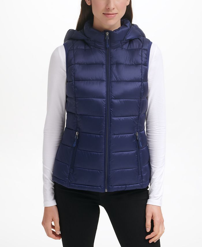 Macys Women Clothing Jackets Gilets Womens Packable Hooded Down Puffer Vest Created for Macys 