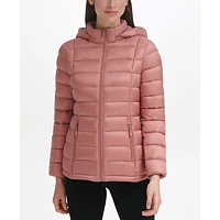 Charter Club Womens Packable Hooded Down Puffer Coat