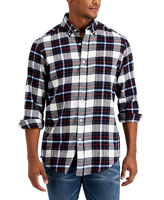 Club Room Men's Plaid Flannel Shirt, Created for Macy's & Reviews ...