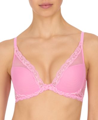 Natori - Feathers Contour Plunge Lace-Trim Bra 730023